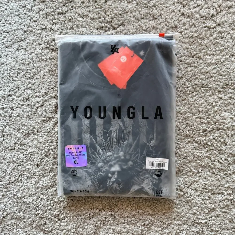 Men's YoungLA 4071 Guardian of Chaos Gods and Heroes T, NWT, XL, BlackWash - Picture 8 of 8